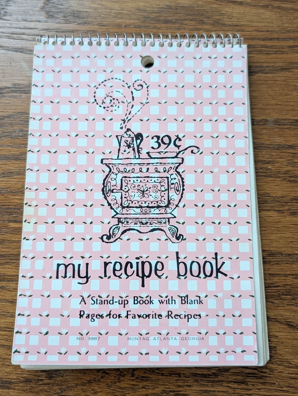 Vintage My Recipe Book - Pink Stand Up Recipe Notebook